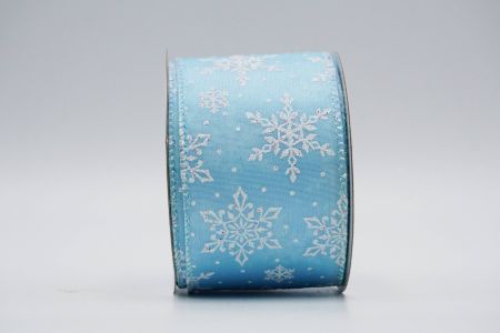 Glitter Snowflakes Wired Ribbon_KF7231GN-12_blue